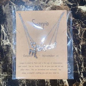 BOGO Scorpio Silver Plated Necklace 3 Layer Brand New Sealed